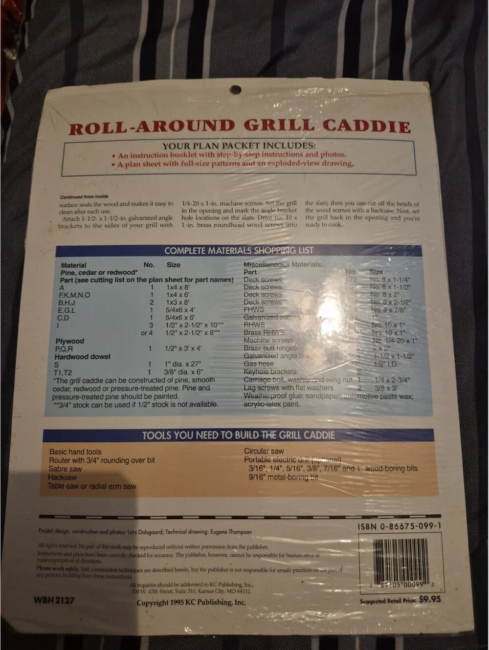 Workbench Project Plans Roll Around Grill Caddie New